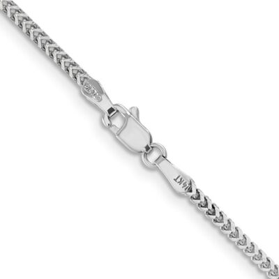 14K White Gold 18 inch 1.5mm Franco with Lobster Clasp Chain - Image 3