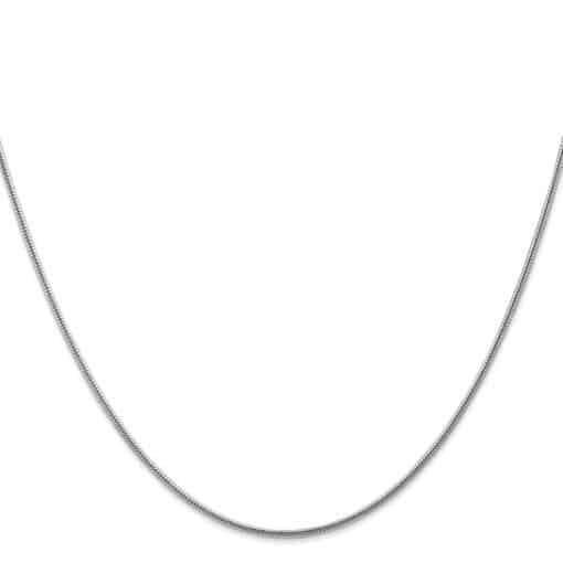 14K White Gold 16 inch 1.6mm Round Snake Lobster Clasp Chain - Image 2