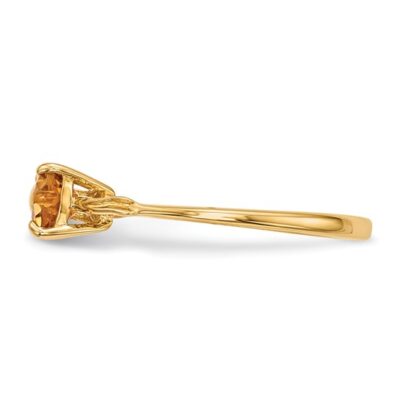 14k Gold Polished Citrine Bow Ring - Image 3