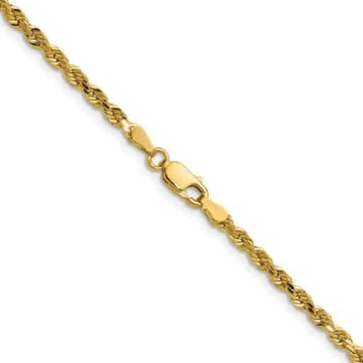 14K 20 inch 3mm Diamond-cut Rope with Lobster Clasp Chain - Image 4