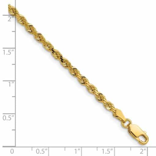 14K 20 inch 3mm Diamond-cut Rope with Lobster Clasp Chain - Image 6