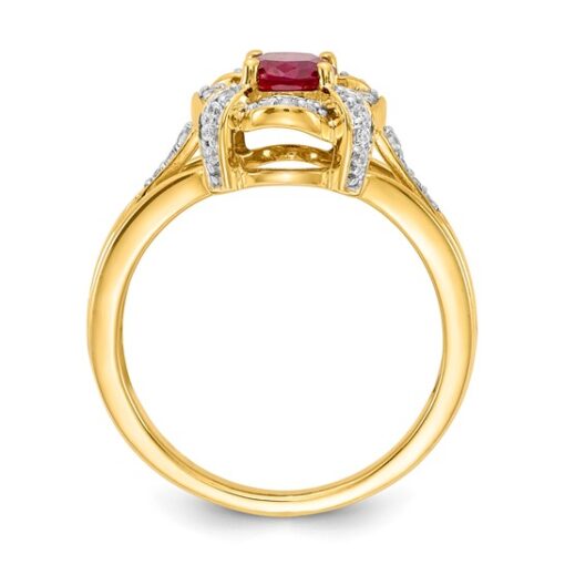 14k Diamond and Oval Ruby Ring - Image 3